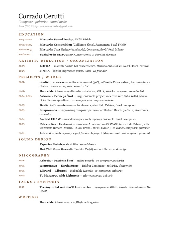 Corrado Cerutti — CV preview