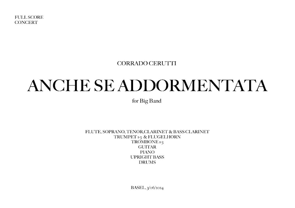 Anche se Addormentata — title page