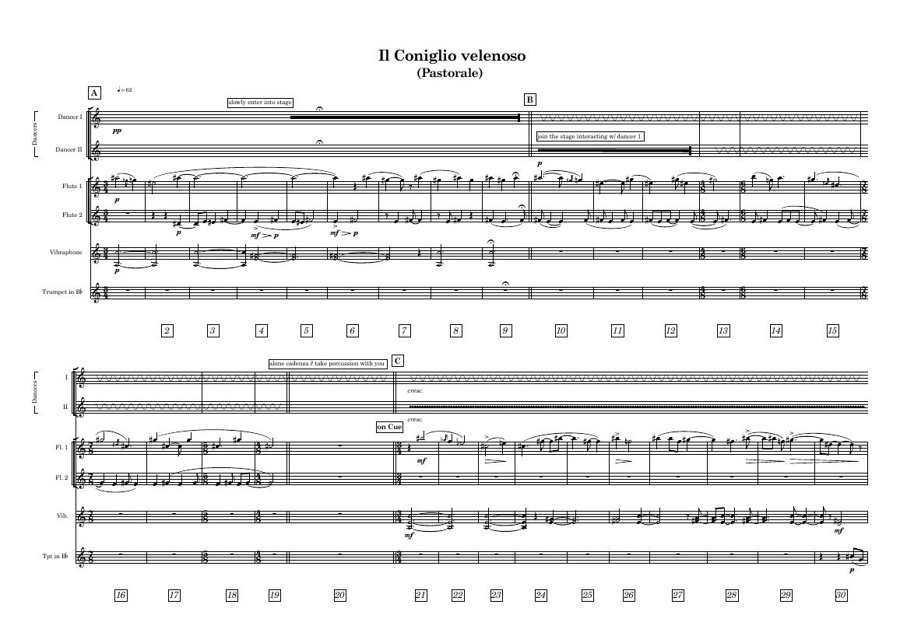 Bestiario Presente — score excerpt